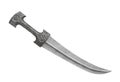 Old Turkish curved blade dagger isolated