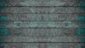 Old turquoise gray grey painted exfoliate rustic wooden boards texture - wood background banner shabby Royalty Free Stock Photo