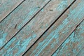 Old turquoise wooden board with rusty nails. vintage background Royalty Free Stock Photo