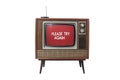 Old tv with error message Please try Again, isolated on white background - generated by ai Royalty Free Stock Photo