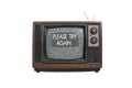Old tv with error message Please try Again, isolated on white background - generated by ai Royalty Free Stock Photo