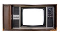 Old TV with frame screen isolate Royalty Free Stock Photo