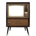 Old TV with frame screen isolate on white Royalty Free Stock Photo