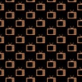 Old TV screen seamless pattern isolated on black background Royalty Free Stock Photo