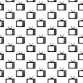 Old TV screen seamless pattern isolated on white background Royalty Free Stock Photo