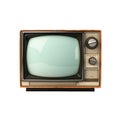 Old tv set vintage television with blank screen isolated on white transparent backgroun Royalty Free Stock Photo