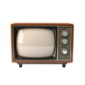 Old tv set vintage television with blank screen isolated on white transparent backgroun Royalty Free Stock Photo