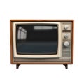 Old tv set vintage television with blank screen isolated on white transparent backgroun Royalty Free Stock Photo