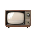 Old tv set vintage television with blank screen isolated on white transparent backgroun Royalty Free Stock Photo