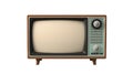 Old tv set vintage television with blank screen isolated on white transparent backgroun Royalty Free Stock Photo