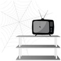 Old tv with spider Royalty Free Stock Photo