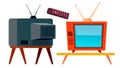 Old TV Vector. Retro Television Screen. Isolated Cartoon Illustration Royalty Free Stock Photo