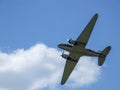 Old, twin engine piston aircraft Dakota during display in Goraszka in Poland.