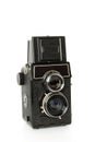 Old twin-lens reflex camera