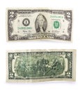 Old two bucks banknote Royalty Free Stock Photo
