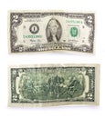 Old two bucks banknote Royalty Free Stock Photo