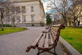 Old type and vintage type bench in park