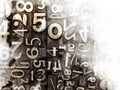 Old typeset numbers Royalty Free Stock Photo