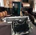 An old typewriter in an abandoned room Royalty Free Stock Photo