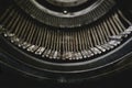 Old Typewriter from above. An old typewriters macro shot of letters Royalty Free Stock Photo