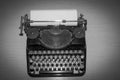 Old typewriter black and white photo Royalty Free Stock Photo