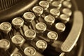 Old typewriter, close-up