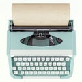 Old typewriter isolated on white, concept of writing, journalism, creating a document, nostalgia Royalty Free Stock Photo