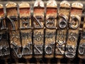 Old typewriter keys Royalty Free Stock Photo