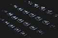 Old typewriter keys and letters. Black moody concept Royalty Free Stock Photo