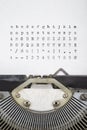 Old typewriter letters font set Royalty Free Stock Photo