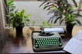 An old typewriter with paper, Ballad Estate, Royalty Free Stock Photo