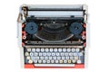 Old typewriter with russian keyboard, isolated on white Royalty Free Stock Photo
