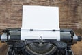 Old typewriter from seventies with paper and copy space Royalty Free Stock Photo