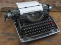 Old typewriter from seventies with paper and copy space Royalty Free Stock Photo