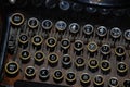 Old typewriter showing letter and number keys