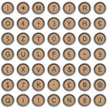 Old typewriter symbols (alphabet)