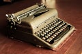 Old typewriter on table