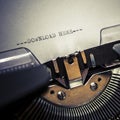 Old typewriter with text download here