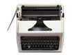 Old typewriter on white isolated background. retro style and Antiques