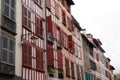 Old typical buildings in bask Bayonne city in ancient basque country in France Aquitaine Royalty Free Stock Photo