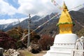 Old typical golden Buddhist stupa in Himalayas Royalty Free Stock Photo