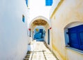 Old typical greek lane in Lefkes Royalty Free Stock Photo