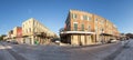 old typical houses in the french Quarter at the french market of New Orleans in morning light Royalty Free Stock Photo