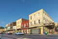 old typical houses in the french Quarter at the french market of New Orleans in morning light Royalty Free Stock Photo