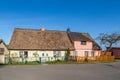 old typical reed roof covered house in Zempin at island of Usedom Royalty Free Stock Photo