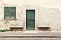 Typical vintage wooden door and window