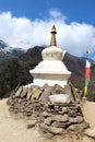 Old typical white Buddhist stupa in Himalayas Royalty Free Stock Photo