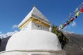 Old typical white Buddhist stupa in Himalayas Royalty Free Stock Photo