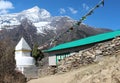 Old typical white Buddhist stupa in Himalayas Royalty Free Stock Photo