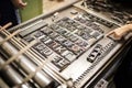 Old typography printing machine Royalty Free Stock Photo